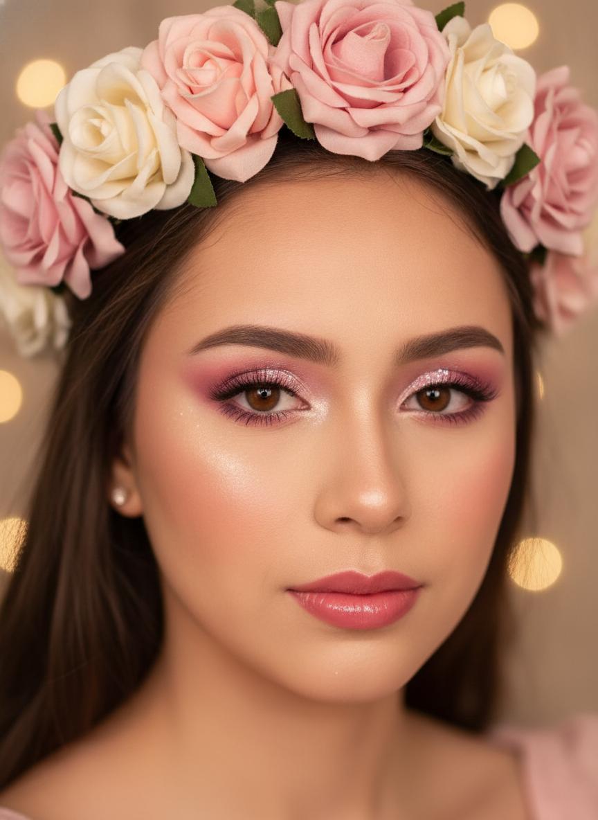 Maquillaje quinceañera princesa en Luque