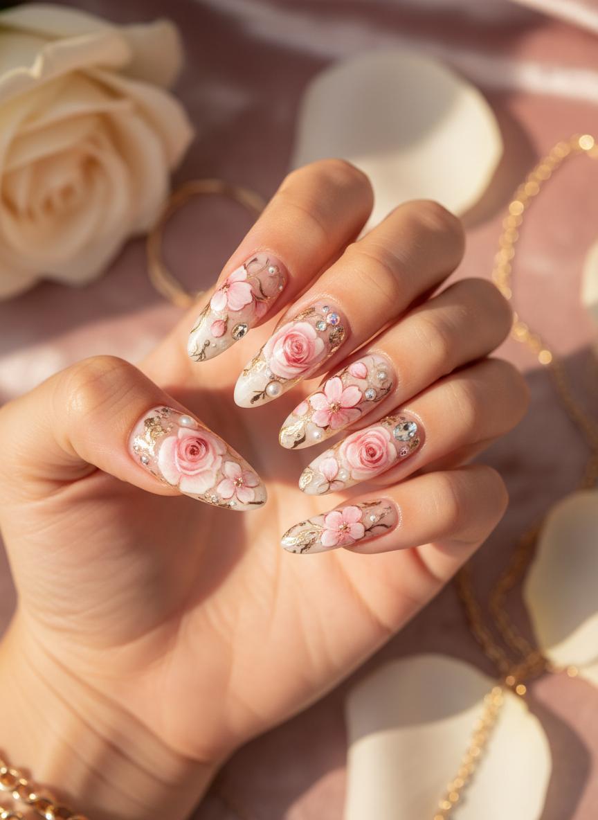 Uñas acrílicas quinceañera